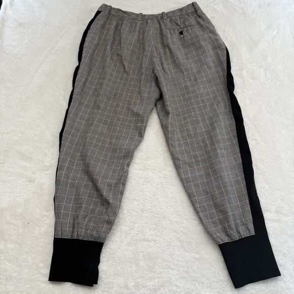 3.1 Phillip Lim Houndstooth Plaid Jogger Pants 10 Gray Black Stretch Wool Blend - Picture 14 of 16